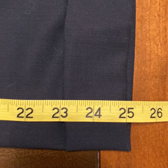 Theory Heze Contour 100% virgin Wool navy blue cropped cuffed hem light pants 10 - Picture 11 of 11